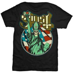 Ghost Statue of Liberty Black T-Shirt