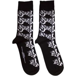 Ghost Unisex Logo Pattern Black UK Size 7 - 11 Ankle Socks