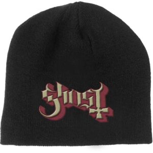 Ghost Unisex Logo Red & Gold Black Beanie Hat
