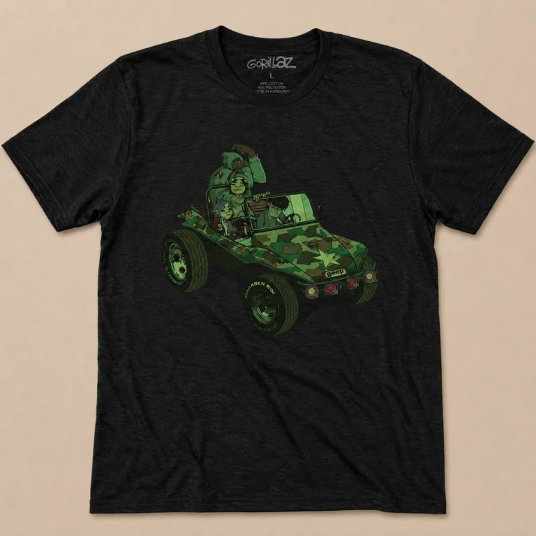 Gorillaz Group Green Geep T-Shirt