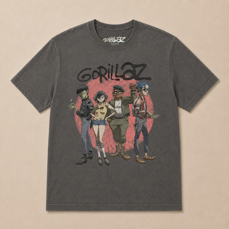 Gorillaz Group Circle Rise T-Shirt