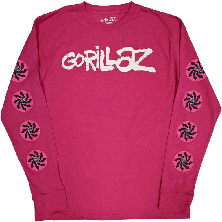 Gorillaz Repeat Pazuzu (Pink) (Sleeve Print) Long Sleeve T-Shirt