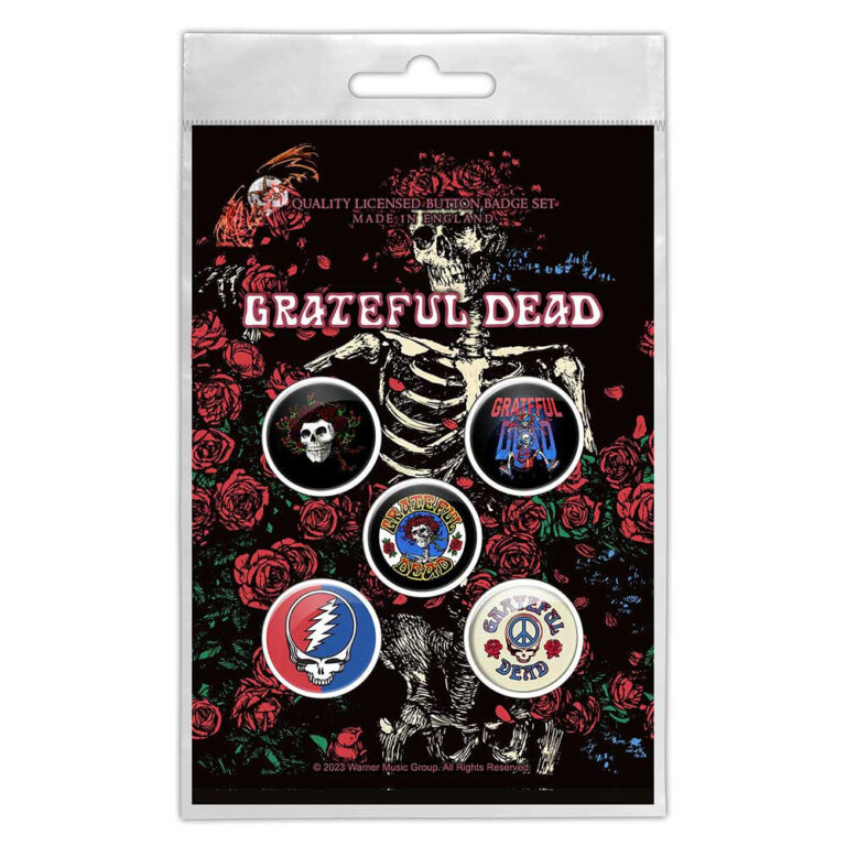 Grateful Dead Skeleton & Rose Badge Pack