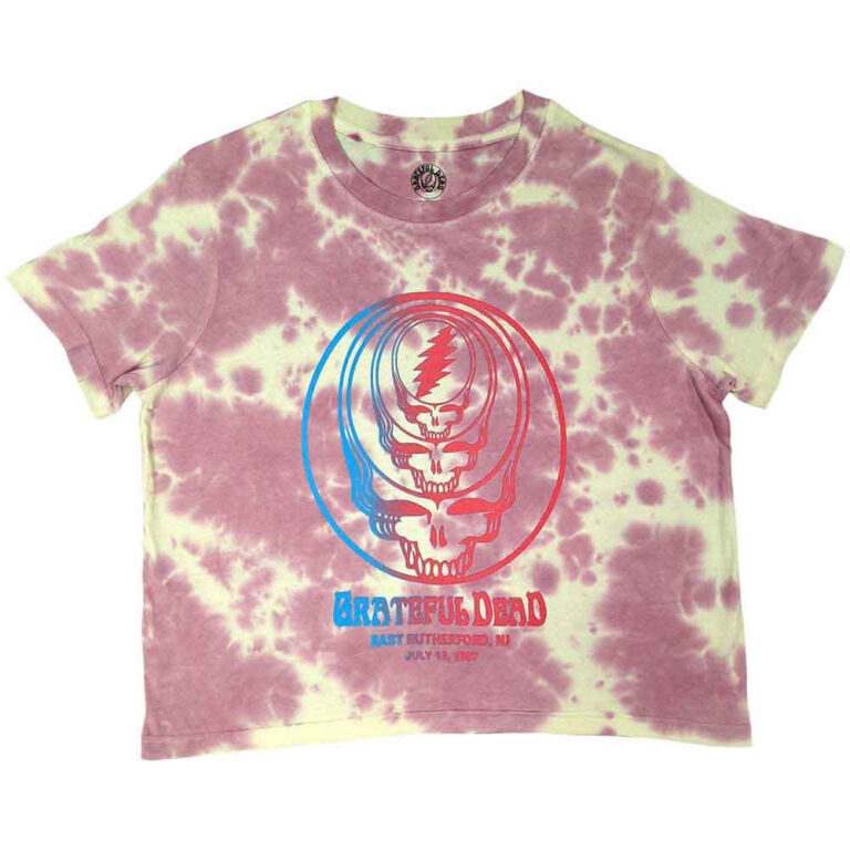 Grateful Dead Concentric Skulls Ladies Crop Top