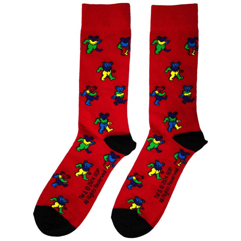 Grateful Dead Dancing Bears (Red) (UK Size 6 – 11) Socks