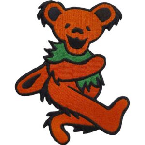 Grateful Dead Orange Dancing Bear Patch