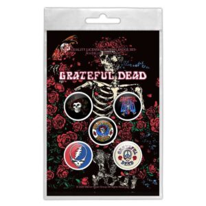Grateful Dead Skeleton & Rose Badge Pack