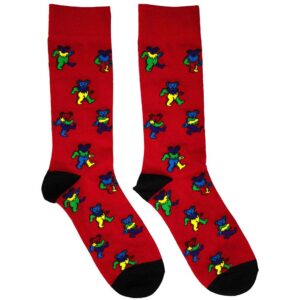 Grateful Dead Unisex Dancing Bears Red UK Size 6 - 11 Ankle Socks