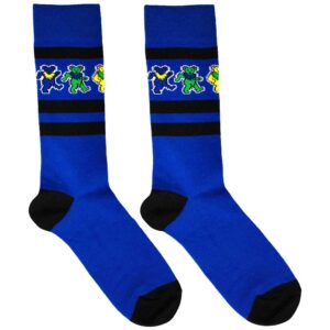 Grateful Dead Unisex Dancing Bears Stripe Blue UK Size 6 - 11 Ankle Socks