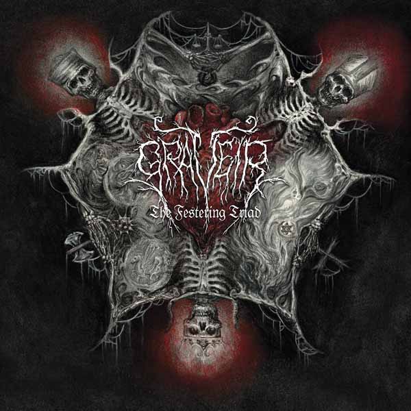 GRAVEIR – THE FESTERING TRIAD (RED BLACK SPLATTER VINYL) Vinyl LP