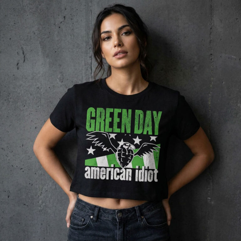 Green Day American Idiot Wings Ladies Crop Top
