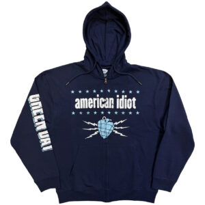 Green Day American Idiot Electric (Navy) (Sleeve Print) Zip Hoodie