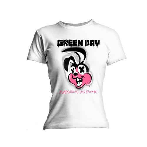 Green Day Road Kill (White) (Skinny Fit) Ladies T-Shirt