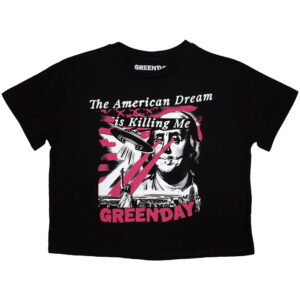 Green Day American Dream Black Ladies Crop Top