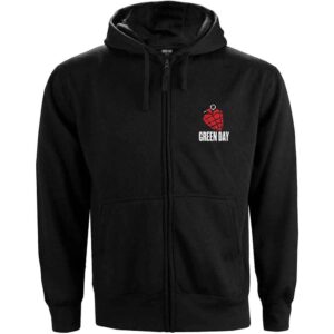 Green Day American Idiot Black Back Print Ladies Zip Hoodie
