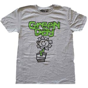 Green Day Flower Pot Grey T-Shirt
