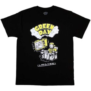 Green Day Longview Doodle Black T-Shirt