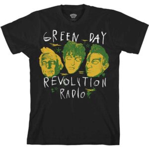 Green Day Scribble Mask Black T-Shirt