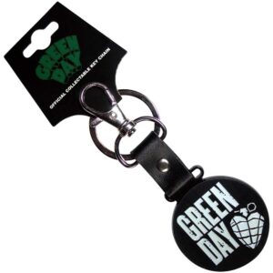 Green Day Stacked Logo & Grenade Circle Glow-in-the-Dark Keychain