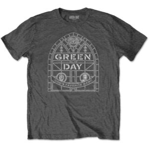 Green Day Stained Glass Arch Charcoal Grey T-Shirt