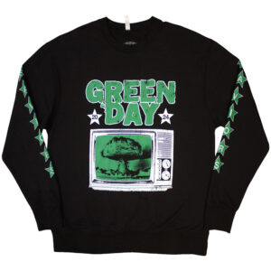 Green Day TV Explosion Sleeve Print Sweatshirt