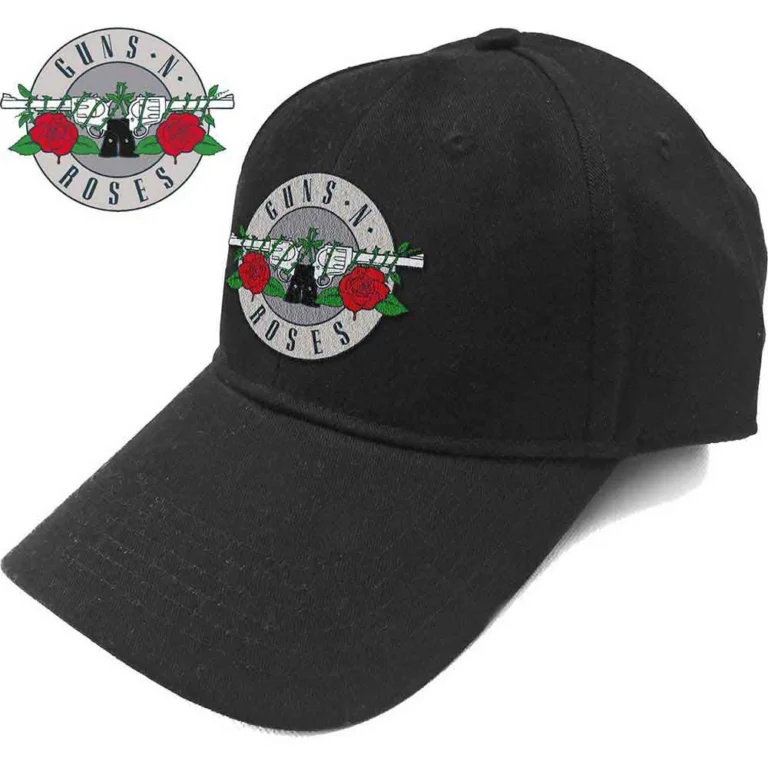 Guns N’ Roses Silver Circle Logo Black Baseball Cap