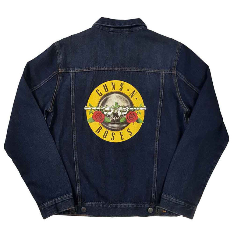 Guns N’ Roses Classic Logo Denim Blue Back Print Denim Jacket