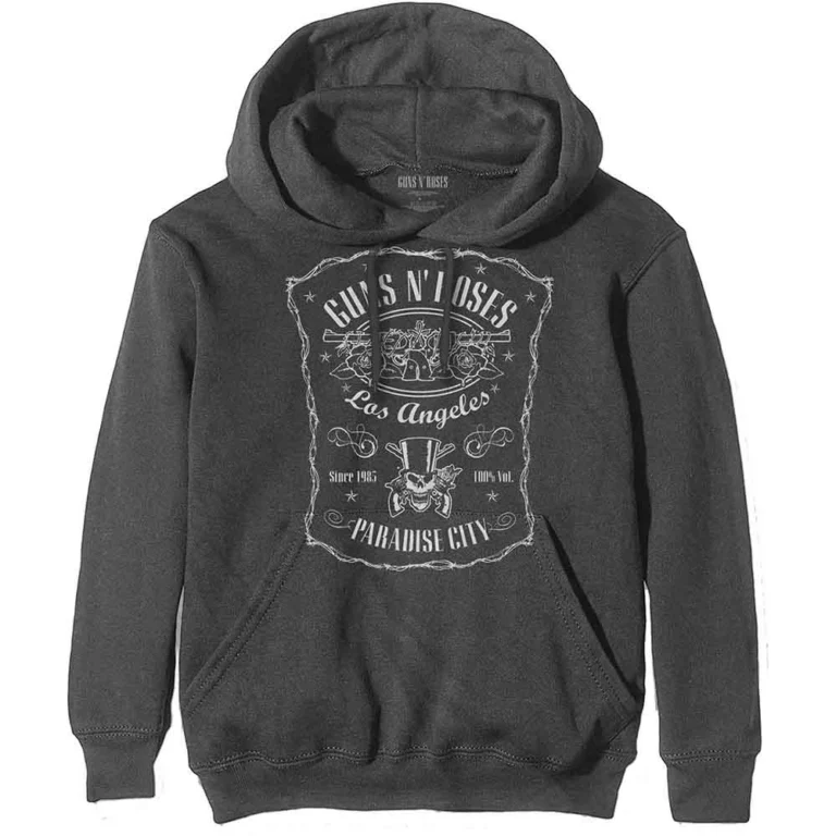 Guns N’ Roses Paradise City Charcoal Grey Pullover Hoodie