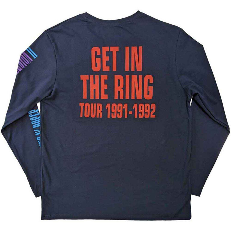 Guns N’ Roses Get In The Ring Tour ’91-’92 Navy Blue Back & Sleeve Print Long Sleeve T-Shirt