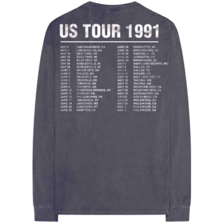 Guns N’ Roses Hollywood Tour Charcoal Grey Back & Sleeve Print Long Sleeve T-Shirt
