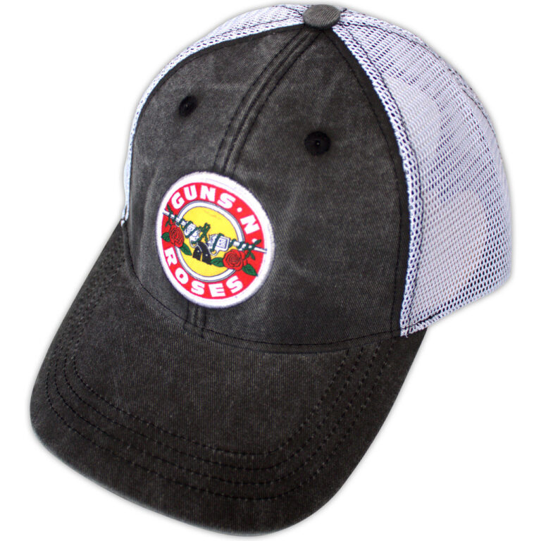 Guns N’ Roses Vintage Logo Charcoal Grey & White Mesh Back Cap