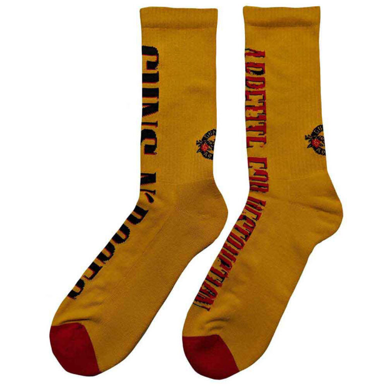 Guns N’ Roses Appetite For Destruction Yellow UK Size 4 – 7 Terry Socks