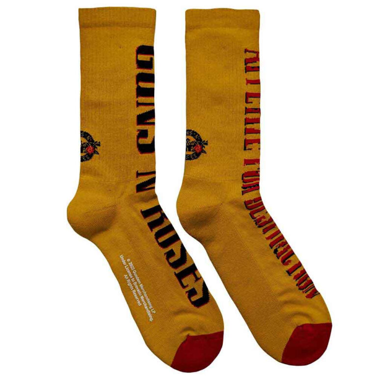 Guns N’ Roses Unisex Appetite for Destruction Yellow UK Size 7 – 11 Socks