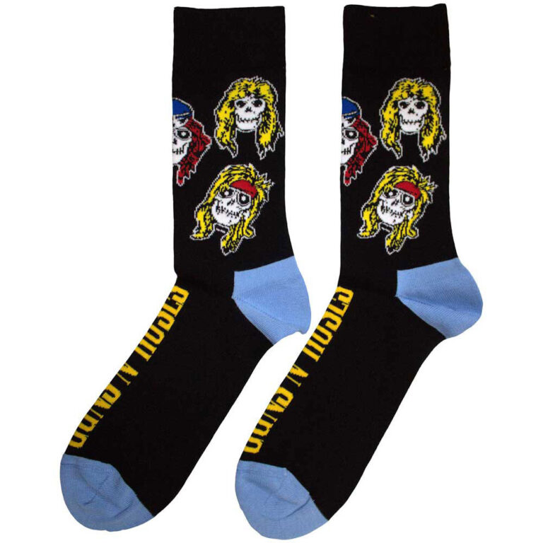 Guns N’ Roses Unisex Skulls Band Black UK Size 4 – 7 Socks