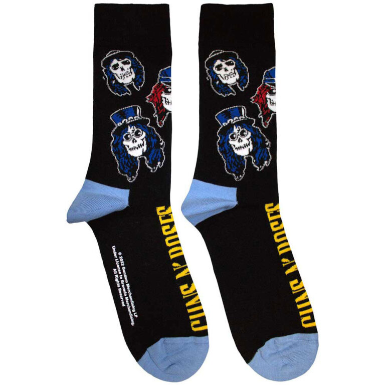 Guns N’ Roses Unisex Skulls Band Black UK Size 4 – 7 Socks