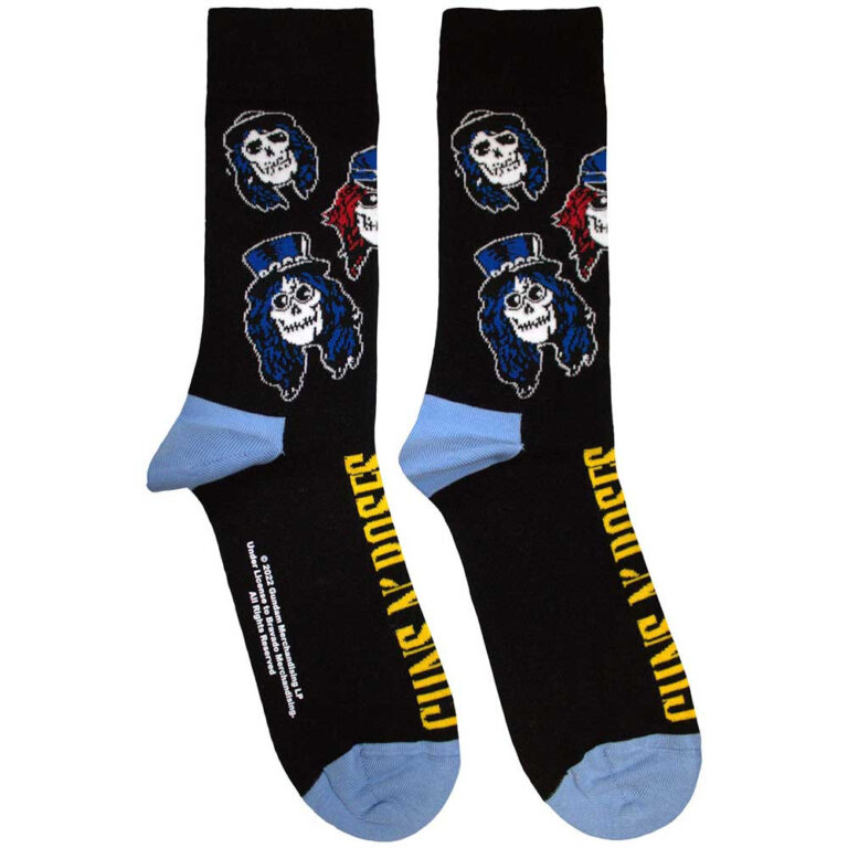 Guns N’ Roses Unisex Skulls Band Black UK Size 7 – 11 Socks