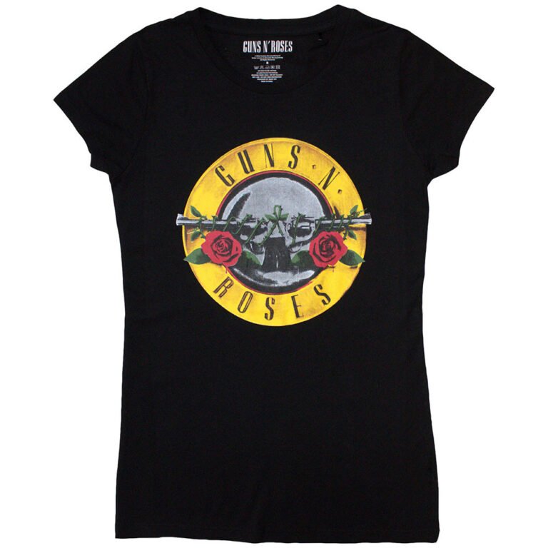 Guns N’ Roses Classic Bullet Logo Black Skinny Fit Ladies T-Shirt