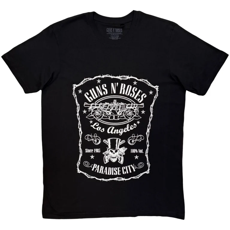 Guns N’ Roses Paradise City Label Black T-Shirt