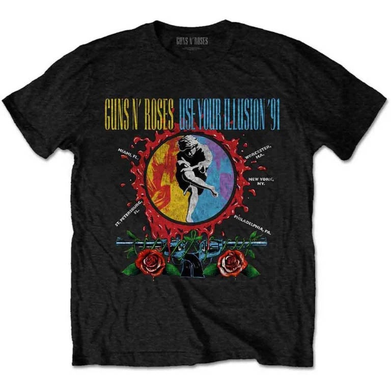 Guns N’ Roses Use Your Illusion Circle Splat Black T-Shirt