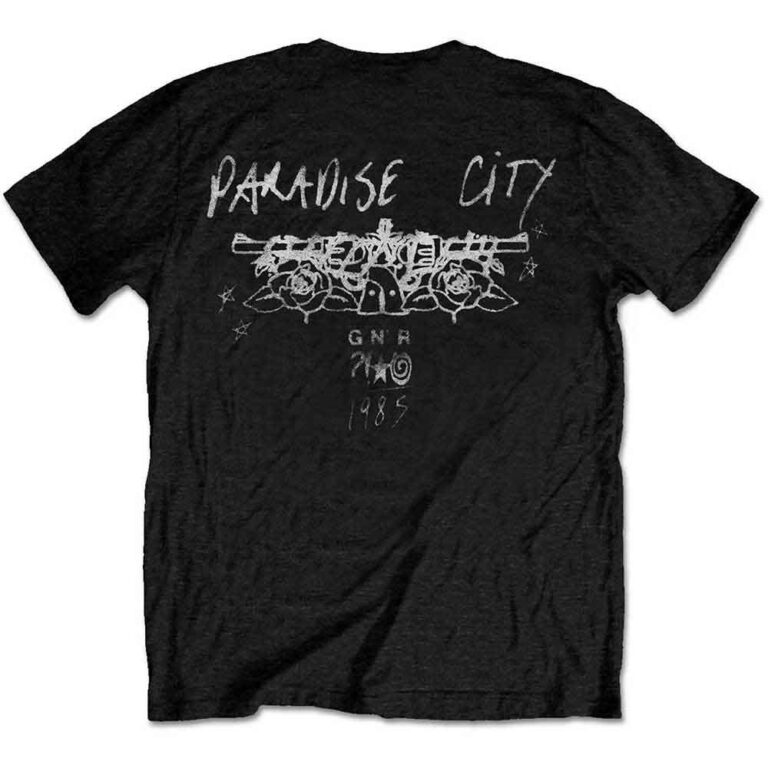 Guns N’ Roses Paradise City Stars Black Back Print T-Shirt