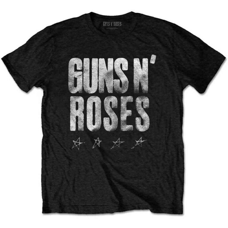Guns N’ Roses Paradise City Stars Black Back Print T-Shirt