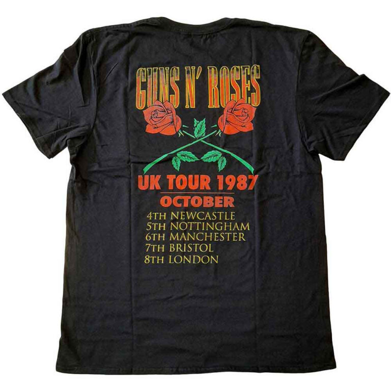Guns N’ Roses UK Tour ’87 Black Back Print T-Shirt