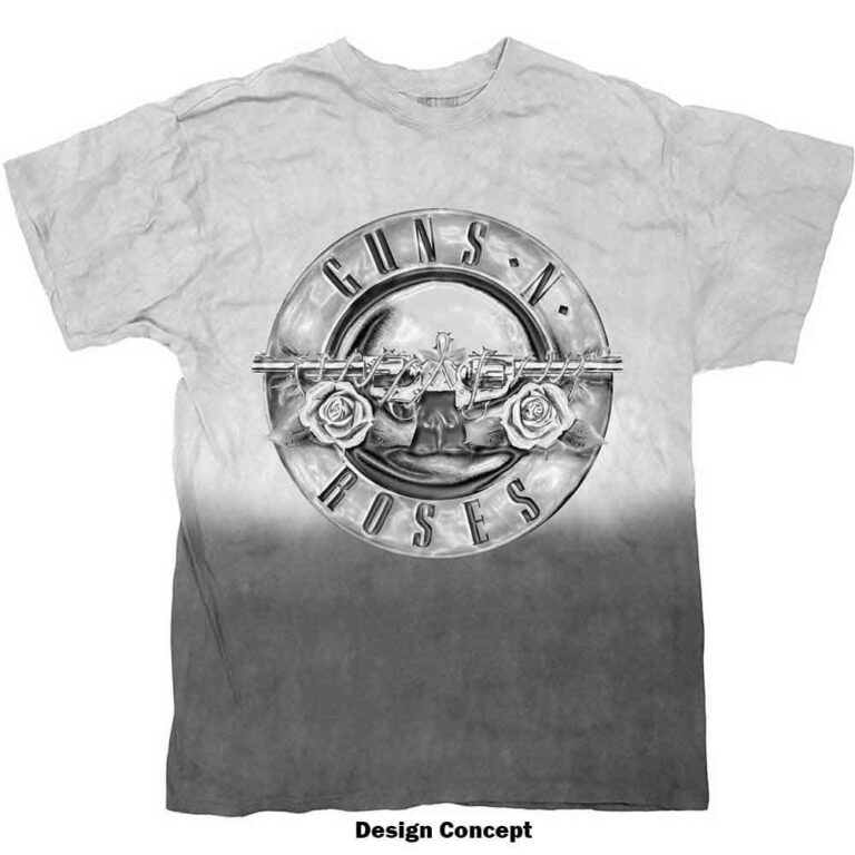 Guns N’ Roses Tonal Bullet Foiled Print Grey Embellished T-Shirt