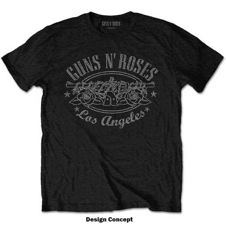 Guns N’ Roses LA Logo Black Embellished T-Shirt