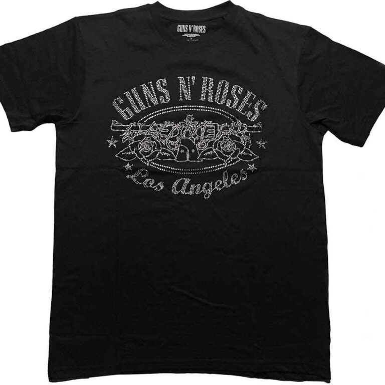 Guns N’ Roses LA Logo Black Embellished T-Shirt