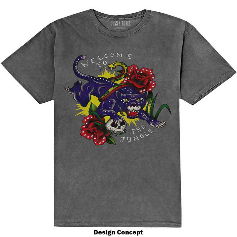 Guns N’ Roses Welcome to the Jungle Grey Embellished T-Shirt