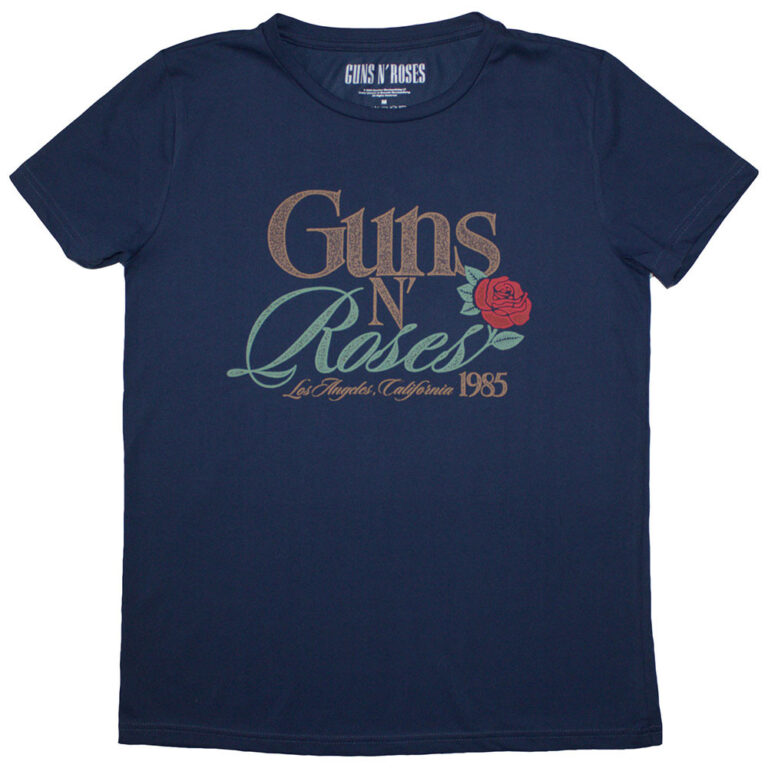 Guns N’ Roses California 1985 Denim Blue Ladies T-Shirt