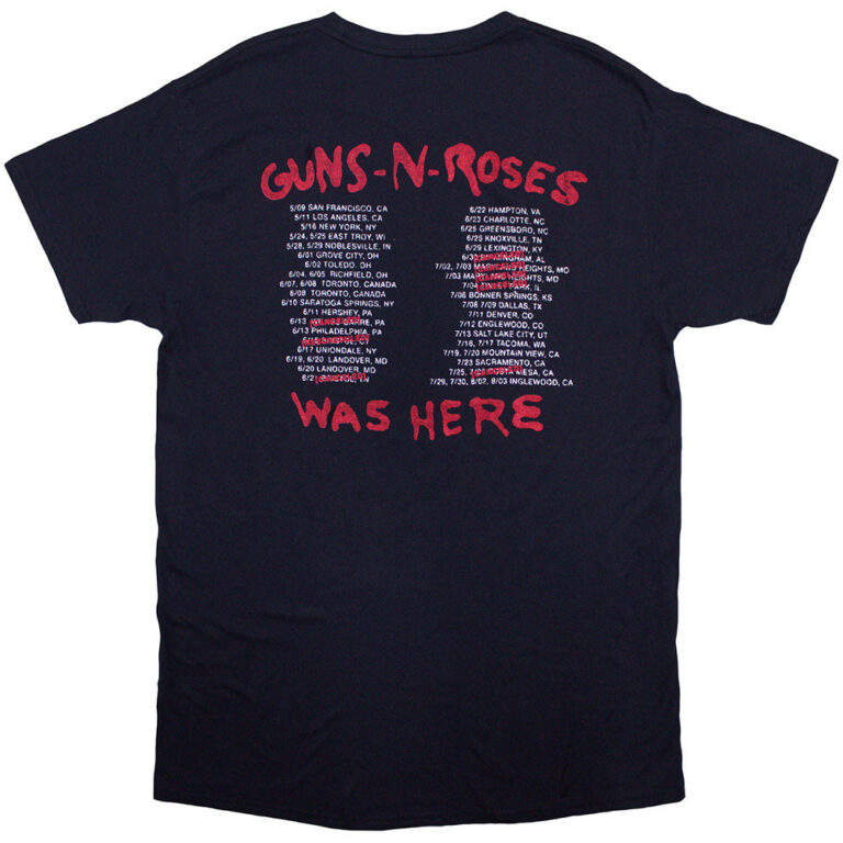 Guns N’ Roses Was Here Navy Blue Back Print T-Shirt