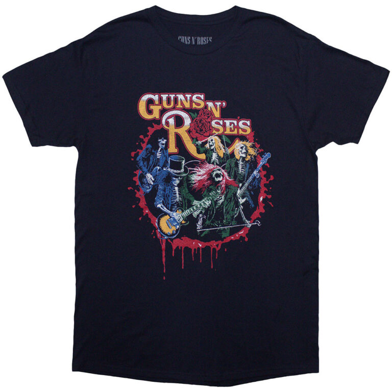 Guns N’ Roses Was Here Navy Blue Back Print T-Shirt