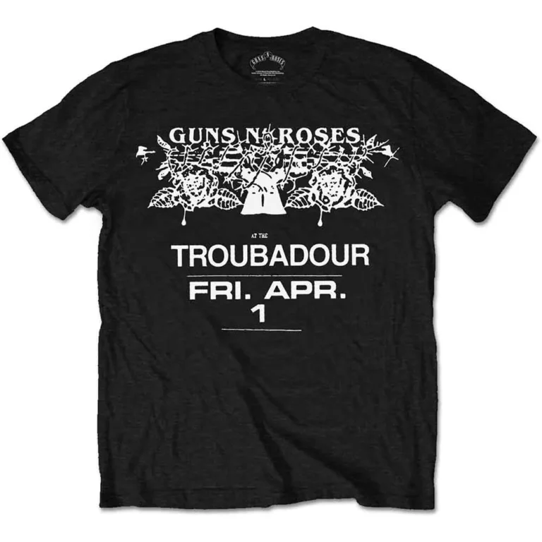 Guns N’ Roses Troubadour Flyer Black T-Shirt